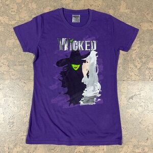 Wicked The Musical Tee Purple Poster Art Green for Good Fitted Size L